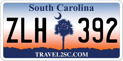 SC license plate ZLH392