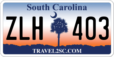 SC license plate ZLH403