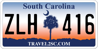 SC license plate ZLH416