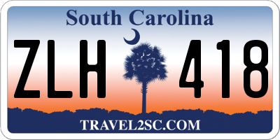 SC license plate ZLH418