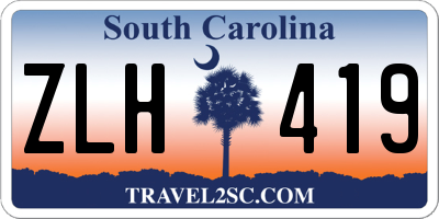 SC license plate ZLH419