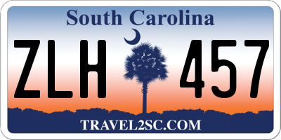 SC license plate ZLH457