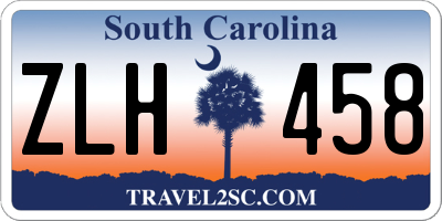 SC license plate ZLH458