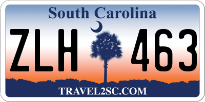SC license plate ZLH463
