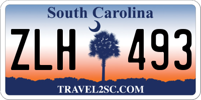 SC license plate ZLH493