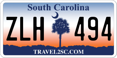 SC license plate ZLH494