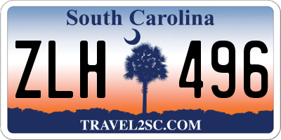 SC license plate ZLH496