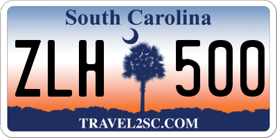 SC license plate ZLH500