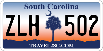 SC license plate ZLH502