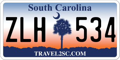 SC license plate ZLH534