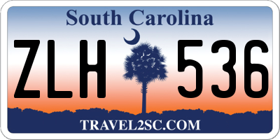 SC license plate ZLH536