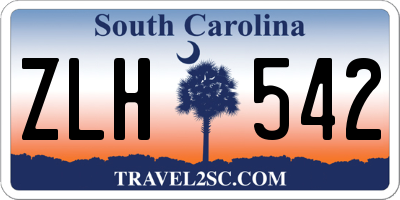 SC license plate ZLH542