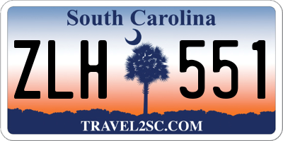 SC license plate ZLH551