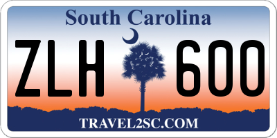 SC license plate ZLH600