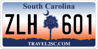 SC license plate ZLH601