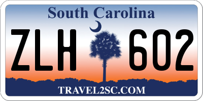 SC license plate ZLH602