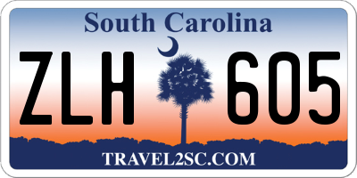 SC license plate ZLH605