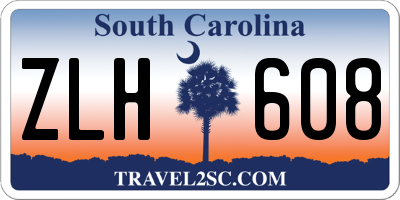 SC license plate ZLH608