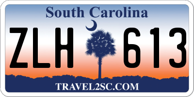 SC license plate ZLH613
