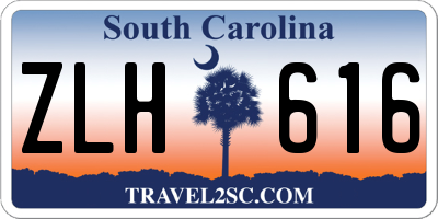 SC license plate ZLH616