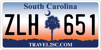 SC license plate ZLH651
