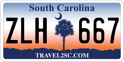 SC license plate ZLH667