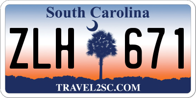 SC license plate ZLH671