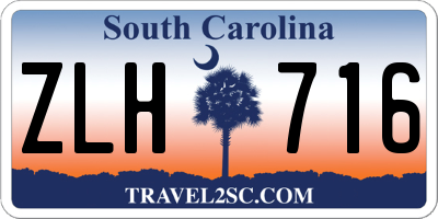 SC license plate ZLH716