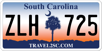 SC license plate ZLH725