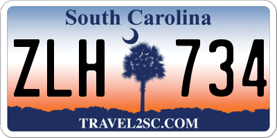 SC license plate ZLH734