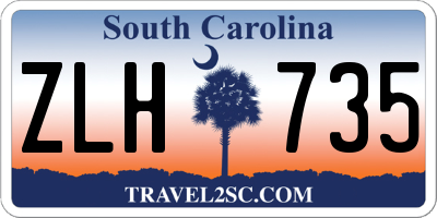 SC license plate ZLH735