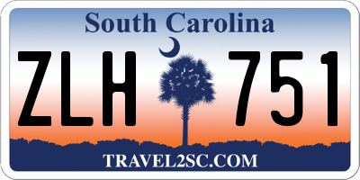 SC license plate ZLH751