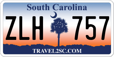 SC license plate ZLH757