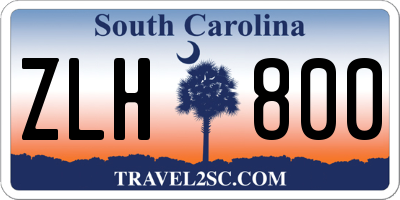 SC license plate ZLH800