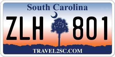 SC license plate ZLH801