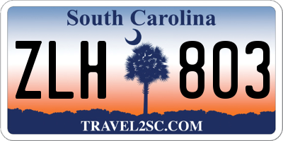 SC license plate ZLH803