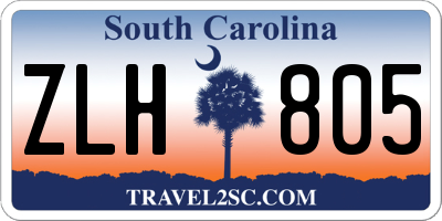 SC license plate ZLH805