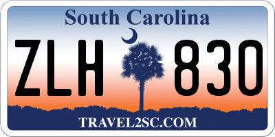 SC license plate ZLH830