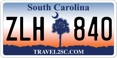 SC license plate ZLH840
