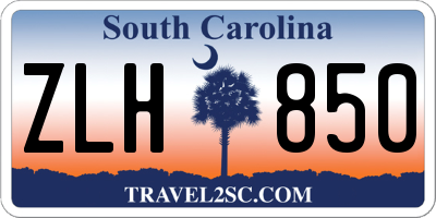 SC license plate ZLH850