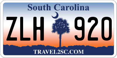 SC license plate ZLH920