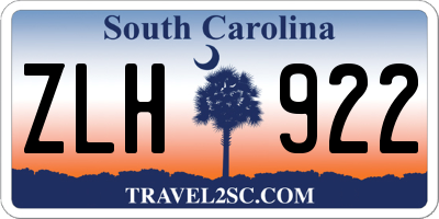 SC license plate ZLH922