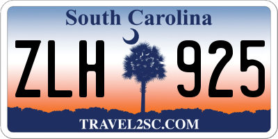 SC license plate ZLH925
