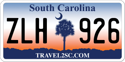 SC license plate ZLH926