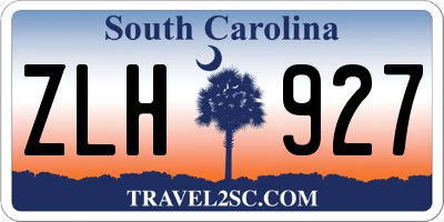 SC license plate ZLH927