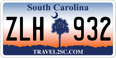 SC license plate ZLH932
