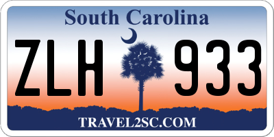 SC license plate ZLH933
