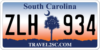 SC license plate ZLH934