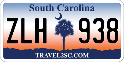 SC license plate ZLH938