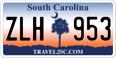 SC license plate ZLH953